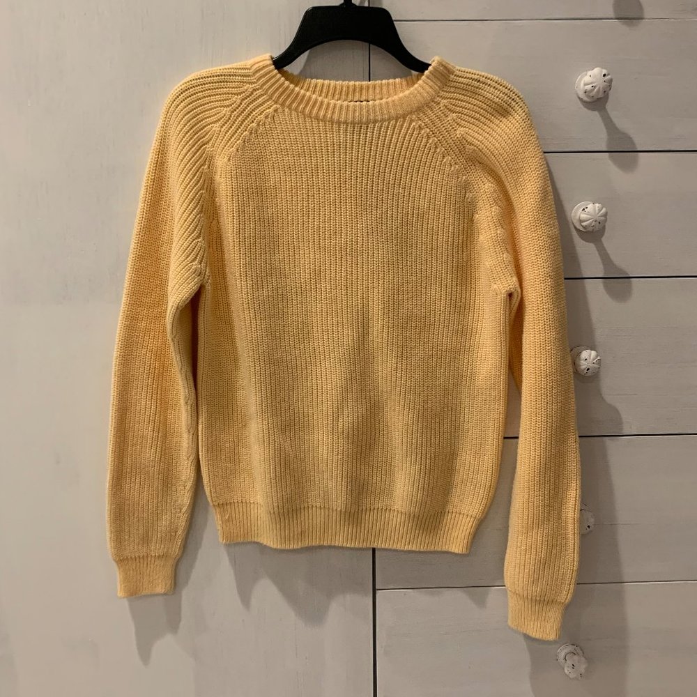 Lands' End Yellow Knit Sweater Crewneck
